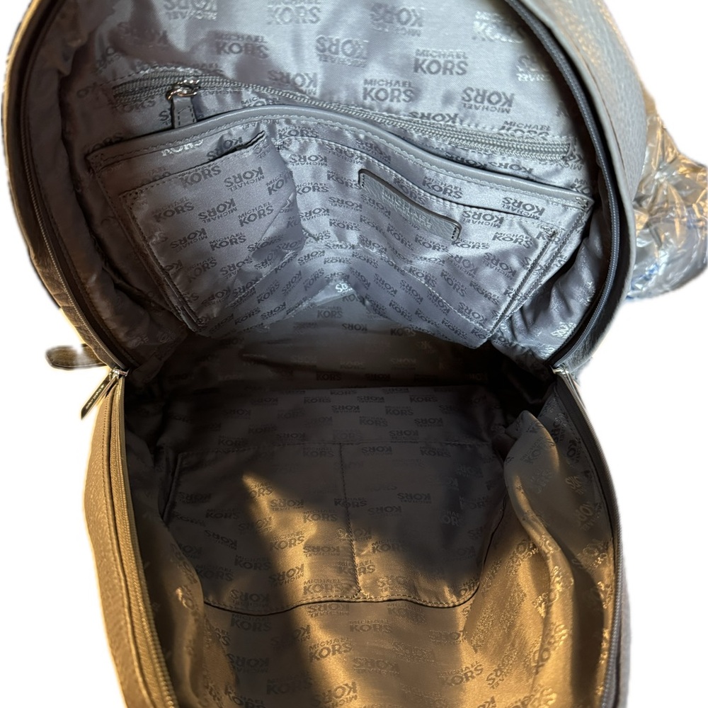 Excellent Condition Gray Leather Large Backpack - image 3